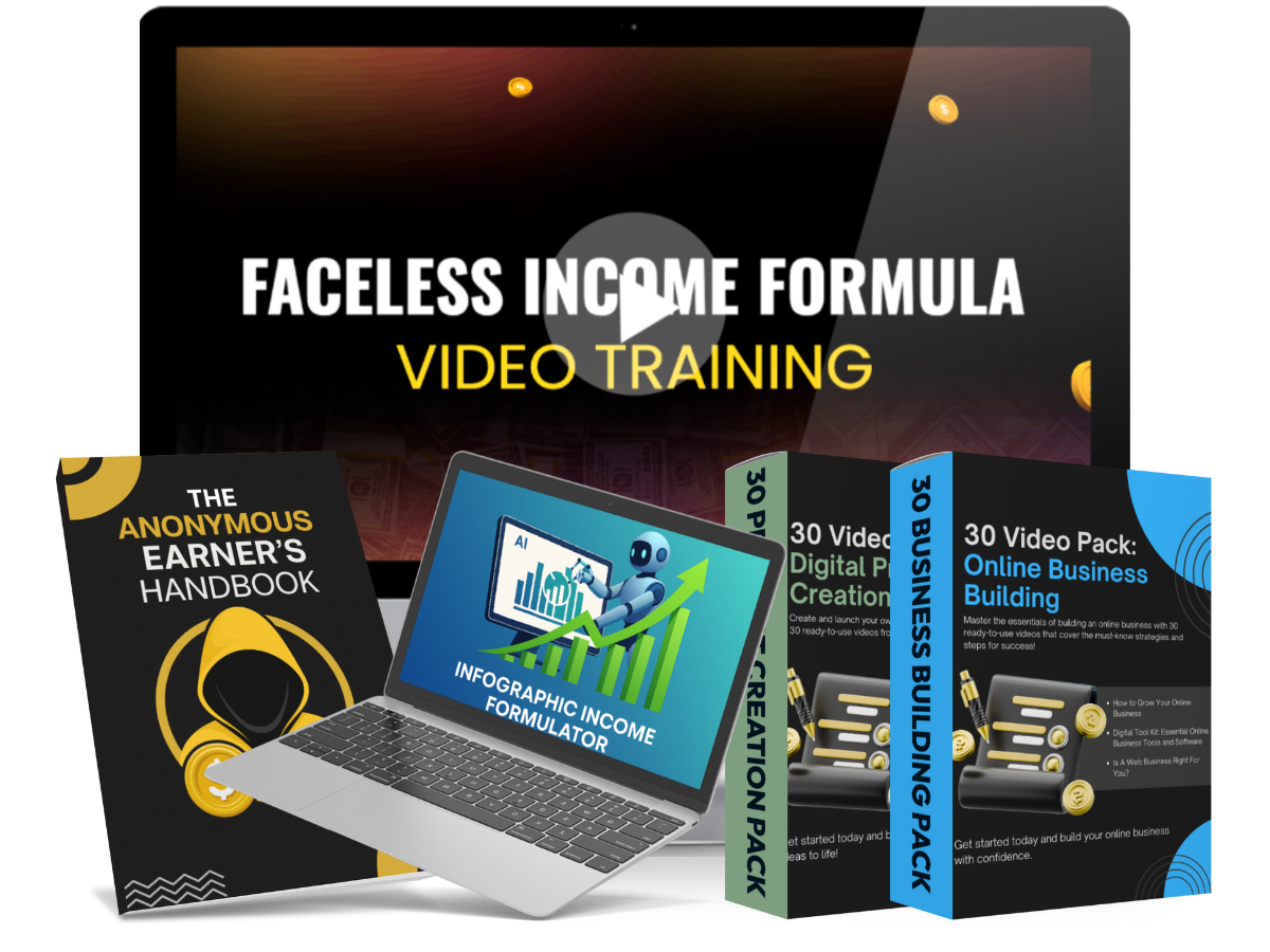 Faceless Income Formula Product Mockup