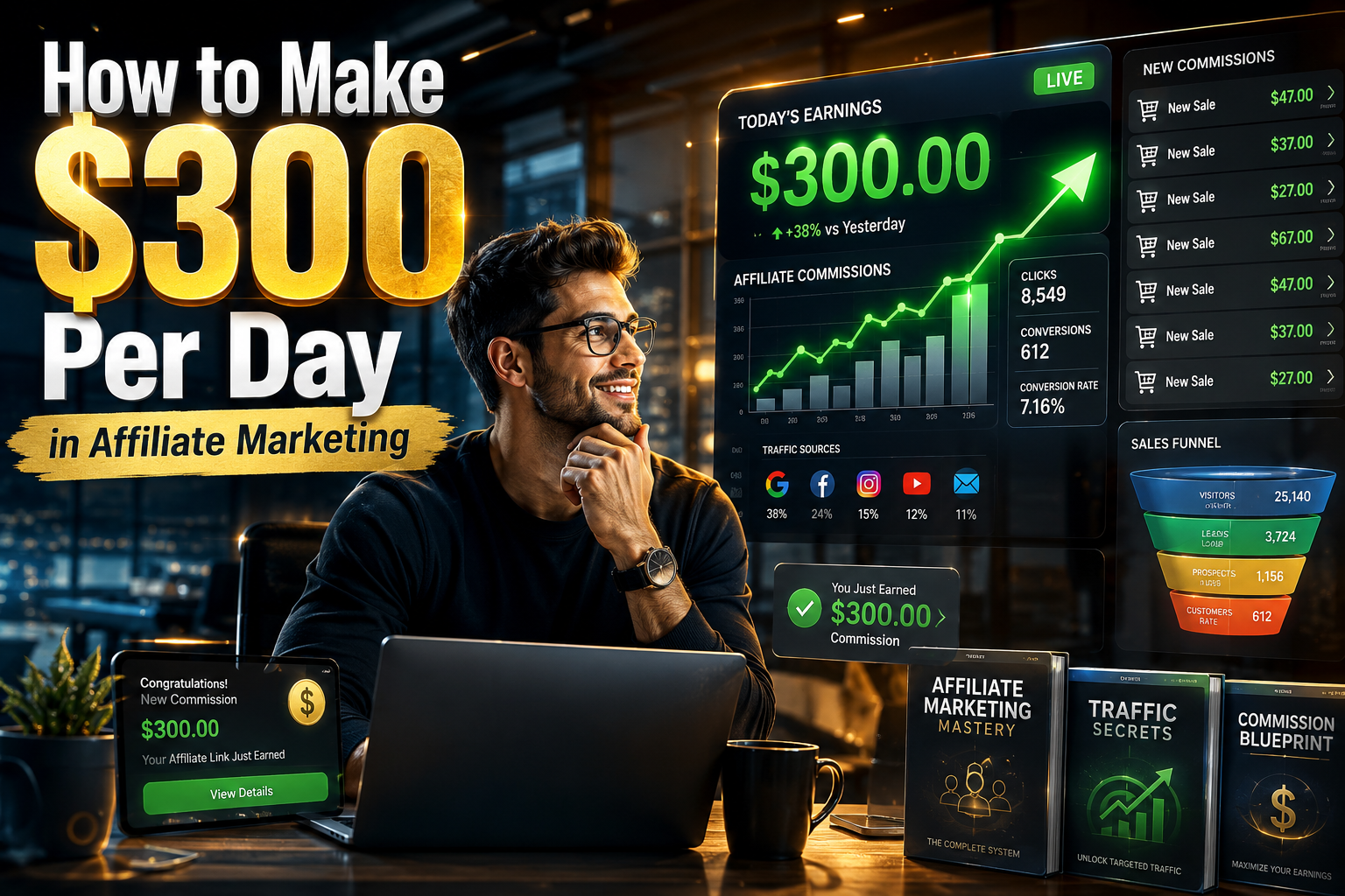 how to make $300 per day in affiliate marketing